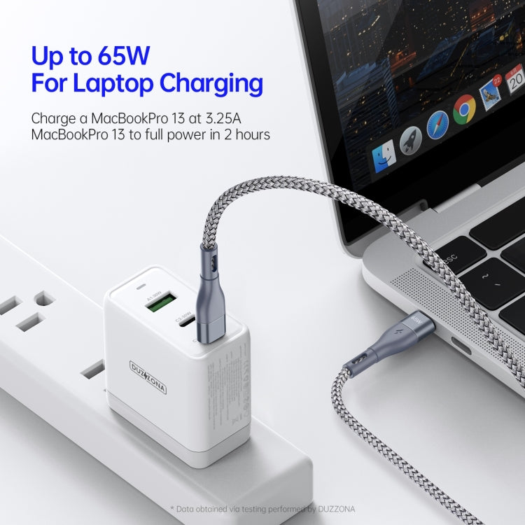 DUZZONA A2 PD 65W USB-C / Type-C to Type-C Fast Charging Data Cable, Length:3m(Grey) - free shipping - PMC Jewellery - Order now!