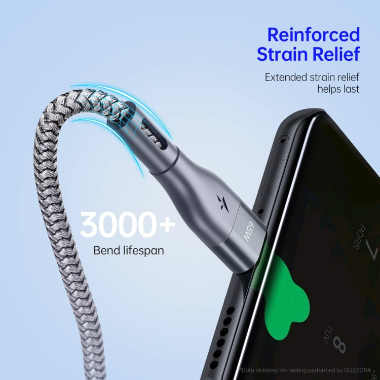 DUZZONA A2 PD 65W USB-C / Type-C to Type-C Fast Charging Data Cable, Length:3m(Grey) - free shipping - PMC Jewellery - Order now!
