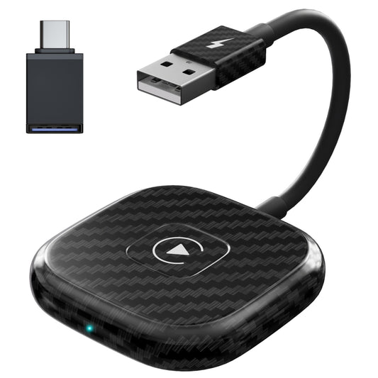 USB + USB-C / Type-C Wired to Wireless Carplay Adapter for iPhone(Black) - free shipping - PMC Jewellery - Order now!