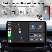 USB + USB-C / Type-C Wired to Wireless Carplay Adapter for iPhone(Black)
