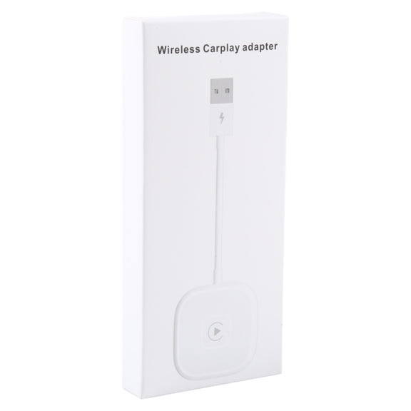 USB + USB-C / Type-C Wired to Wireless Carplay Adapter for iPhone(White)
