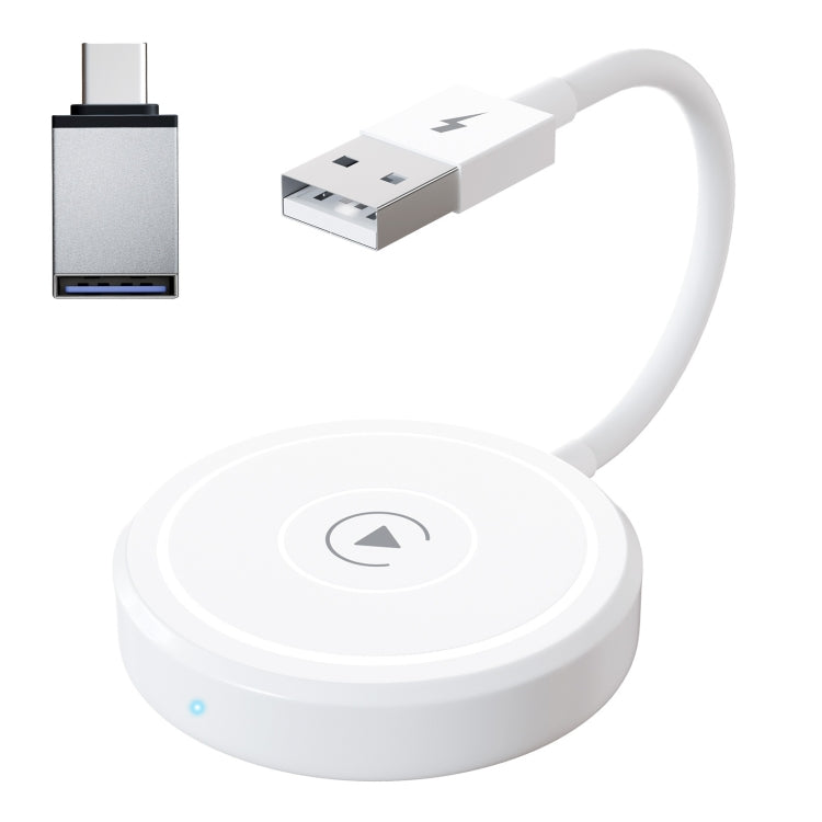 USB + USB-C / Type-C Wired to Wireless Carplay Adapter for iPhone(White) - free shipping - PMC TechLife - Order now!