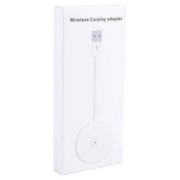 USB + USB-C / Type-C Wired to Wireless Carplay Adapter for iPhone(White)