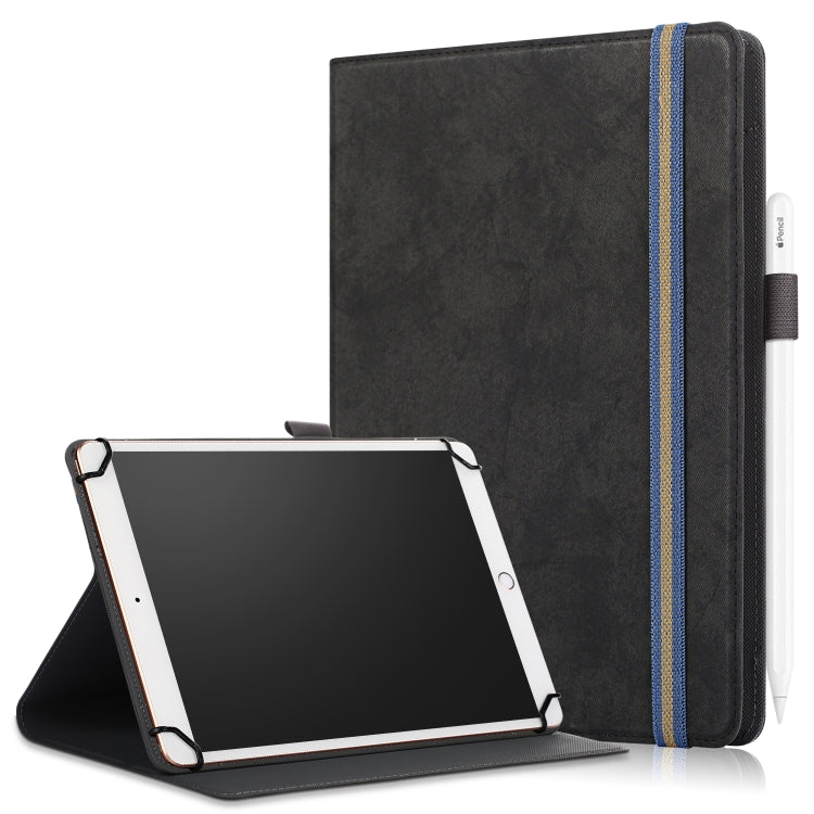 For 9-11 inch Marble Cloth Texture Horizontal Flip Universal Tablet PC Leather Case with Pen Slot & Holder(Black) - 10 - 11 inch by PMC TechLife | Online Shopping South Africa | PMC TechLife | Buy Now Pay Later Mobicred