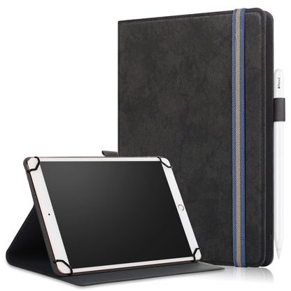 For 9-11 inch Marble Cloth Texture Horizontal Flip Universal Tablet PC Leather Case with Pen Slot & Holder(Black) - 10 - 11 inch by PMC Jewellery | Online Shopping South Africa | PMC Jewellery | Buy Now Pay Later Mobicred