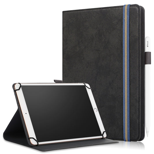 For 9-11 inch Marble Cloth Texture Horizontal Flip Universal Tablet PC Leather Case with Pen Slot & Holder(Black) - 10 - 11 inch by PMC Jewellery | Online Shopping South Africa | PMC Jewellery | Buy Now Pay Later Mobicred