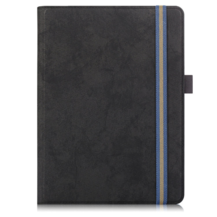 For 9-11 inch Marble Cloth Texture Horizontal Flip Universal Tablet PC Leather Case with Pen Slot & Holder(Black)