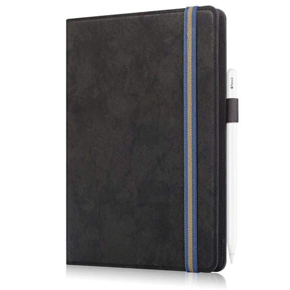 For 9-11 inch Marble Cloth Texture Horizontal Flip Universal Tablet PC Leather Case with Pen Slot & Holder(Black)
