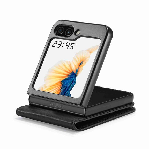 For Samsung Galaxy Z Flip5 LC.IMEEKE RFID Anti-theft Leather Phone Case(Black)