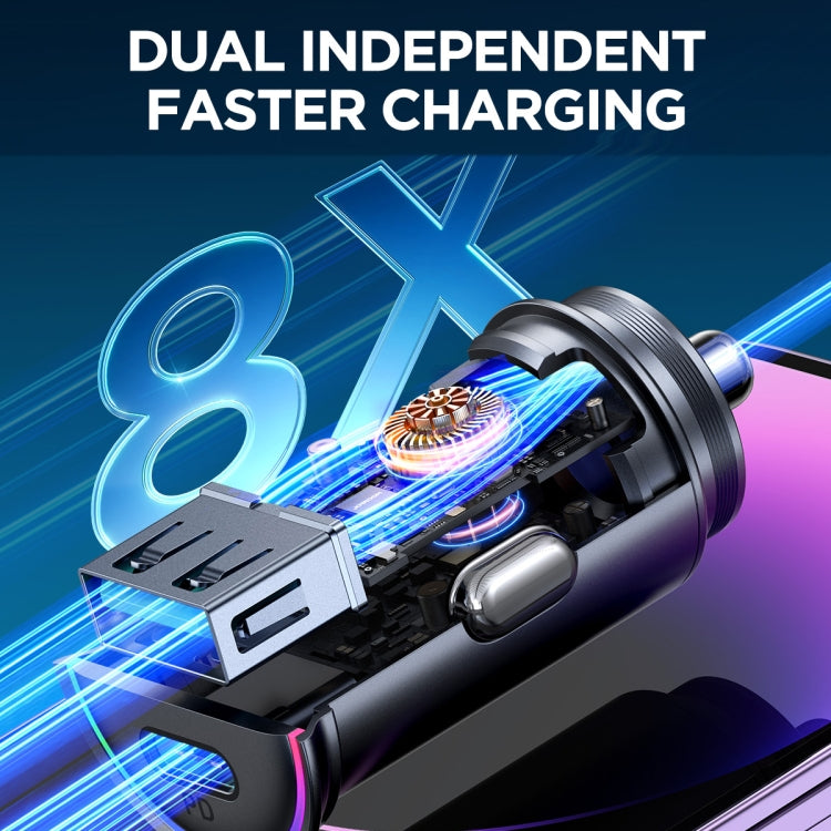 JOYROOM JR-CCN04 60W PD+QC3.0 Mini Metal Car Charger(Black) - Car Charger by JOYROOM | Online Shopping South Africa | PMC TechLife