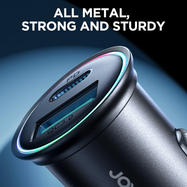 JOYROOM JR-CCN04 60W PD+QC3.0 Mini Metal Car Charger(Black) - Car Charger by JOYROOM | Online Shopping South Africa | PMC TechLife