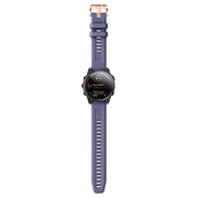 Compatible with Garmin Epix Pro 42mm Rose Gold Buckle Silicone Watch Band(Dark Blue)