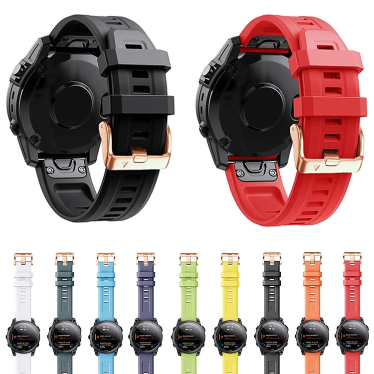 Compatible with Garmin Epix Pro 42mm Rose Gold Buckle Silicone Watch Band(Sky Blue) - free shipping - PMC TechLife - Order now!