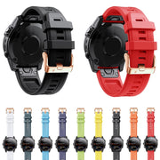 Compatible with Garmin Epix Pro 42mm Rose Gold Buckle Silicone Watch Band(Sky Blue)