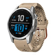 Compatible with Garmin Fenix 7S Pro 42mm Lady Lace Punch Silicone Watch Band(Khaki) - Watch Bands by PMC TechLife | Online Shopping South Africa | PMC TechLife | Buy Now Pay Later Mobicred