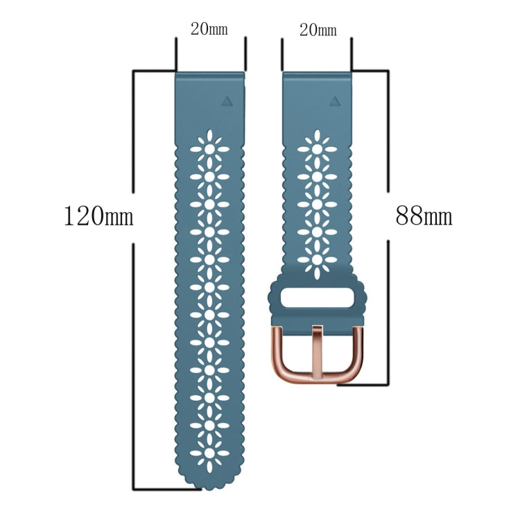 Compatible with Garmin Epix Pro 42mm Lady Lace Punch Silicone Watch Band(Grey) - Watch Bands by PMC TechLife | Online Shopping South Africa | PMC TechLife | Buy Now Pay Later Mobicred