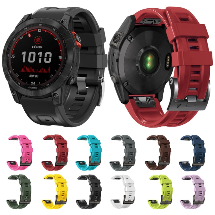 Compatible with Garmin Fenix 7 Pro 51mm Sport Pure Color Silicone Watch Band(Rock Cyan) - free shipping - PMC TechLife - Order now!