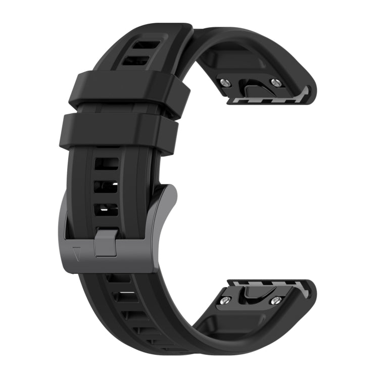 Compatible with Garmin Fenix 7 Pro 51mm Solid Color Silicone Watch Band(Black) - Watch Bands by PMC TechLife | Online Shopping South Africa | PMC TechLife | Buy Now Pay Later Mobicred