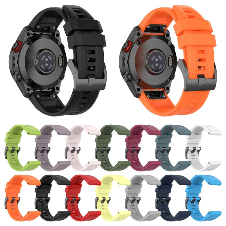 Compatible with Garmin Fenix 7 Pro 51mm Solid Color Silicone Watch Band(Black) - Watch Bands by PMC TechLife | Online Shopping South Africa | PMC TechLife | Buy Now Pay Later Mobicred