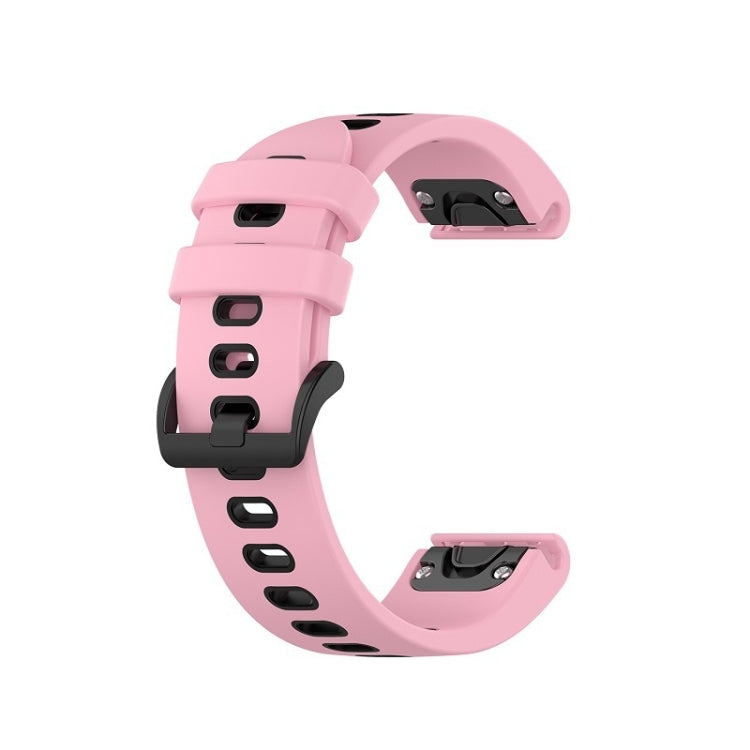 Compatible with Garmin Epix Pro 47mm Sports Two-Color Silicone Watch Band(Pink+Black)