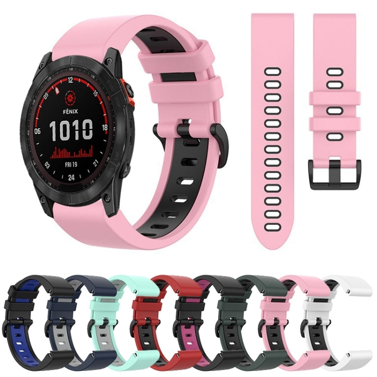 Compatible with Garmin Enduro 2 Sports Two-Color Silicone Watch Band(Pink+Black) - free shipping - PMC TechLife - Order now!