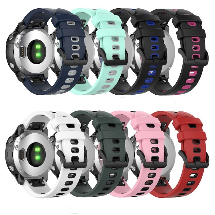 Compatible with Garmin Enduro 2 Sports Two-Color Silicone Watch Band(Pink+Black) - free shipping - PMC TechLife - Order now!