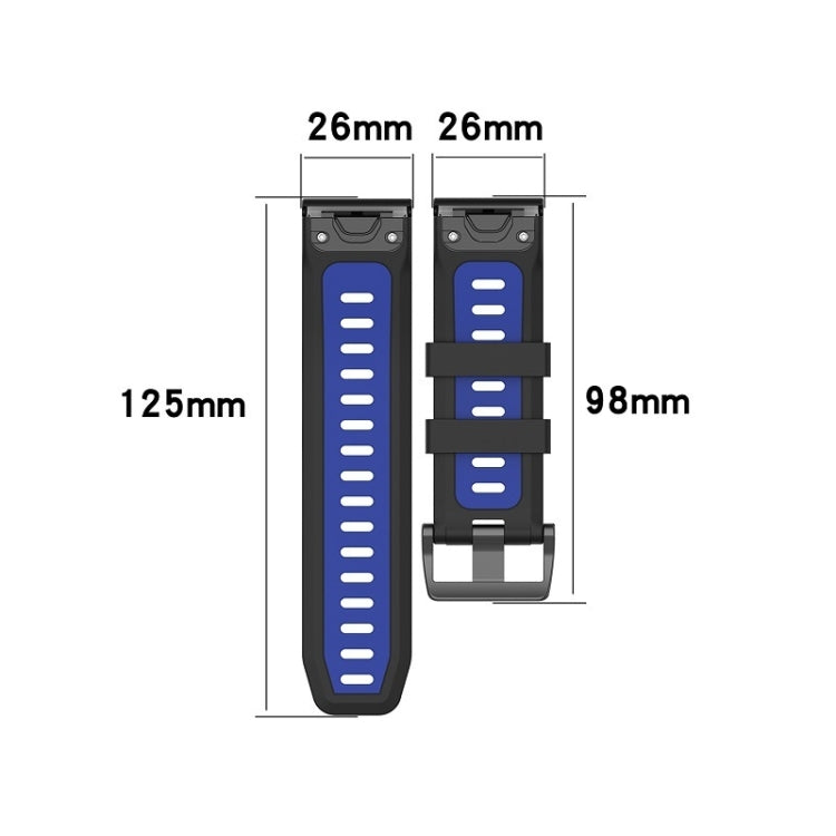 Compatible with Garmin Enduro 2 Sports Two-Color Silicone Watch Band(Pink+Black)