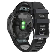 Compatible with Garmin Instinct 2X Solar Sports Two-Color Silicone Watch Band(Black+Grey)