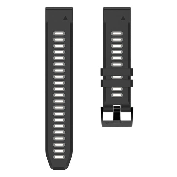 Compatible with Garmin Instinct 2X Solar Sports Two-Color Silicone Watch Band(Black+Grey)