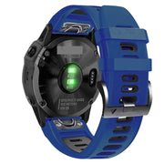 Compatible with Garmin Enduro 2 Sports Two-Color Silicone Watch Band(Midnight Blue+Black)