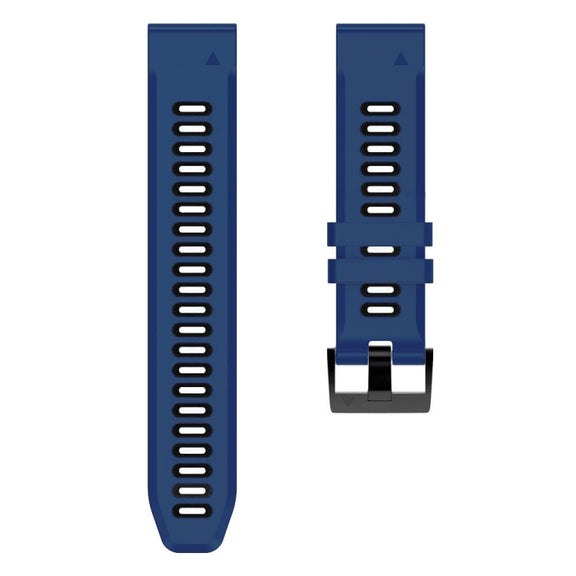 Compatible with Garmin Enduro 2 Sports Two-Color Silicone Watch Band(Midnight Blue+Black)