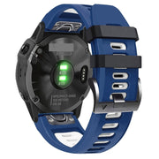 Compatible with Garmin Epix Pro 51mm Sports Two-Color Silicone Watch Band(Midnight Blue+White)
