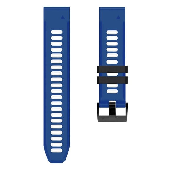 Compatible with Garmin Epix Pro 51mm Sports Two-Color Silicone Watch Band(Midnight Blue+White)