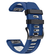 Compatible with Garmin Epix Pro 51mm Sports Two-Color Silicone Watch Band(Midnight Blue+White)