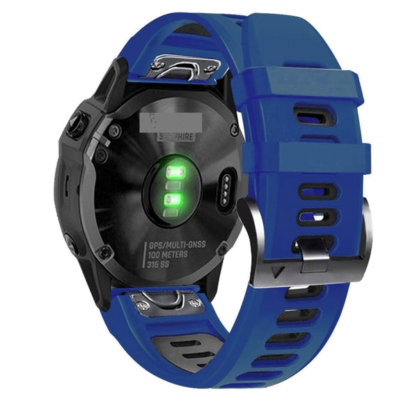 Compatible with Garmin Epix Pro 51mm Sports Two-Color Silicone Watch Band(Midnight Blue+Black)