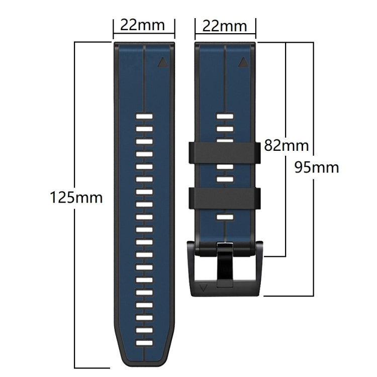 Compatible with Garmin Fenix 7 Pro 47mm Sports Two-Color Silicone Watch Band(Sky Blue+Black) - free shipping - PMC TechLife - Order now!
