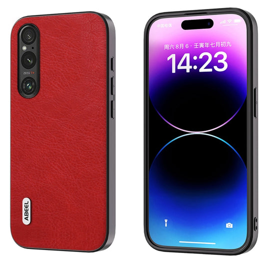 For Sony Xperia 1 V ABEEL Retro Litchi Texture PU Phone Case(Red) - free shipping - PMC Jewellery - Order now!