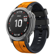 Compatible with Garmin Epix Pro 51mm Sports Two-Color Silicone Watch Band(Orange+Black)