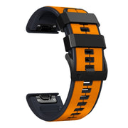 Compatible with Garmin Epix Pro 51mm Sports Two-Color Silicone Watch Band(Orange+Black)