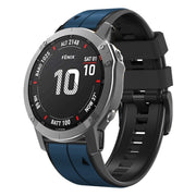 Compatible with Garmin Epix Pro 51mm Sports Two-Color Silicone Watch Band(Dark Blue+Black)