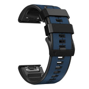 Compatible with Garmin Epix Pro 51mm Sports Two-Color Silicone Watch Band(Dark Blue+Black)