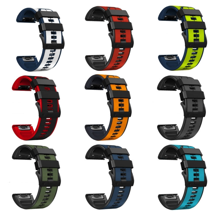 Compatible with Garmin Epix Pro 51mm Sports Two-Color Silicone Watch Band(Orange+Black) - free shipping - PMC TechLife - Order now!