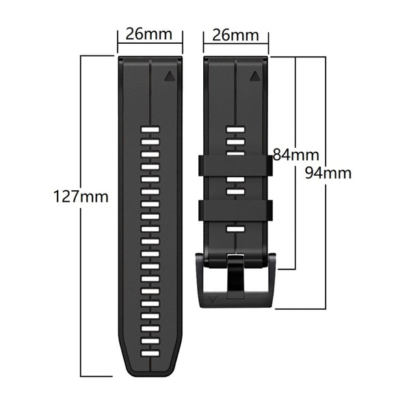 Compatible with Garmin Instinct 2X Solar Sports Two-Color Silicone Watch Band(Black+Red)