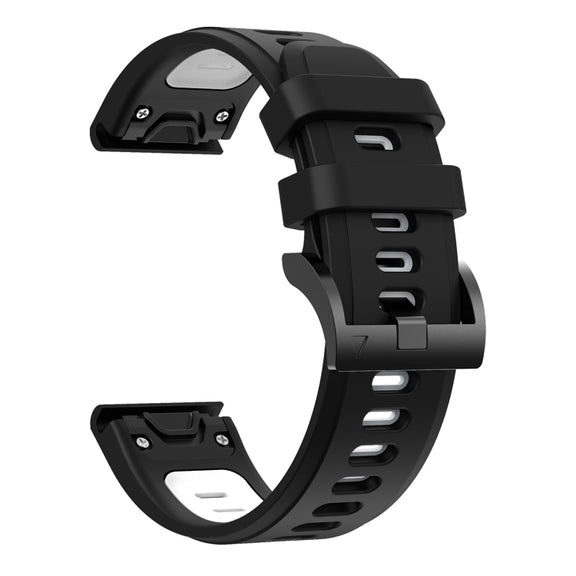 Compatible with Garmin Instinct 2 Solar Sports Two-Color Silicone Watch Band(Black+White)