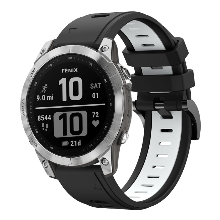 Compatible with Garmin Epix Pro 47mm Sports Two-Color Silicone Watch Band(Black+White) - free shipping - PMC TechLife - Order now!