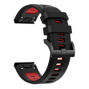 Compatible with Garmin Epix Pro 47mm Sports Two-Color Silicone Watch Band(Black+Red)