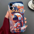 For iPhone 12 Painted Pattern Precise Hole PC Phone Case(Orange Astronaut) - iPhone 12 / 12 Pro Cases by PMC TechLife | Online Shopping South Africa | PMC TechLife