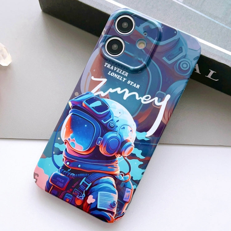 For iPhone 11 Painted Pattern Precise Hole PC Phone Case(Blue Paint Astronaut) - iPhone 11 Cases by PMC TechLife | Online Shopping South Africa | PMC TechLife
