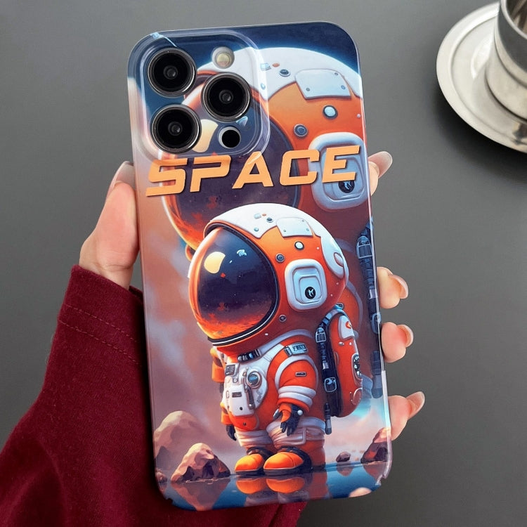 For iPhone 11 Pro Painted Pattern Precise Hole PC Phone Case(Orange Astronaut) - iPhone 11 Pro Cases by PMC TechLife | Online Shopping South Africa | PMC TechLife