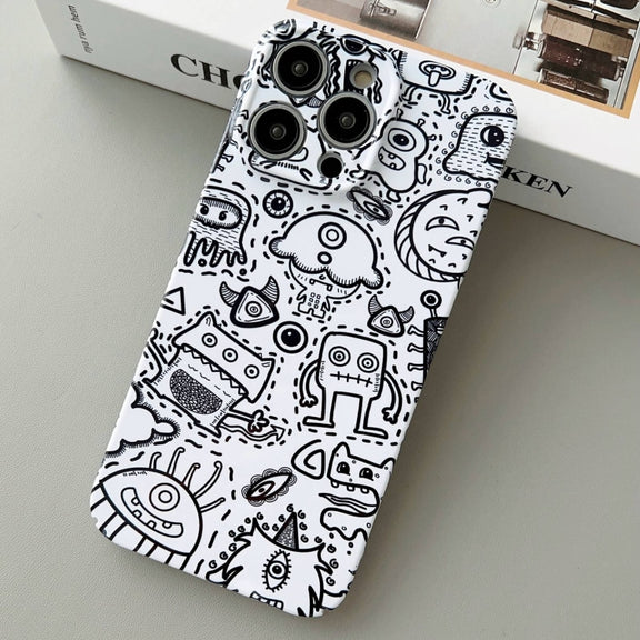 For iPhone 11 Pro Painted Pattern Precise Hole PC Phone Case(Block Monster)